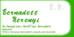 bernadett merenyi business card